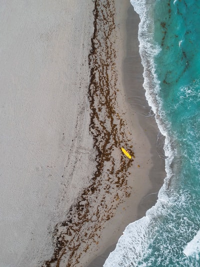 白天波涛汹涌的海岸